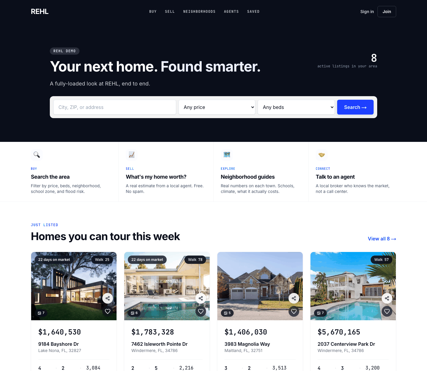 Your branded buyer site in the REHL dashboard